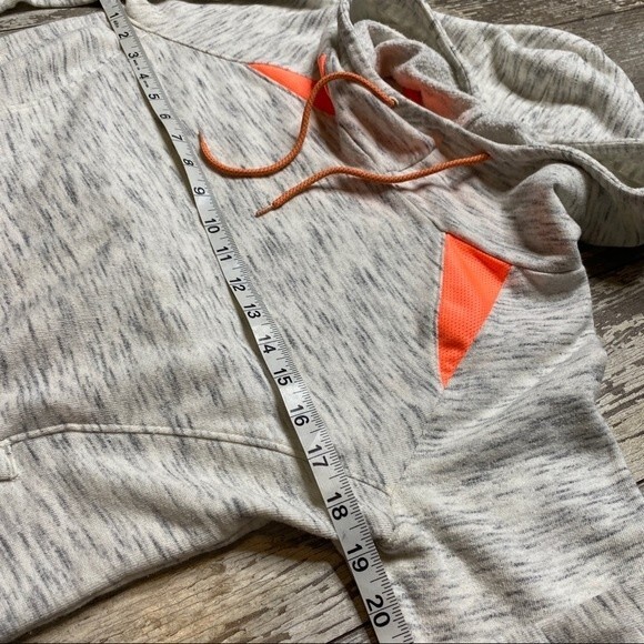 5/$25 Tek Gear Exercise Lightweight Heather Neon Accent Pullover Hoodie Small - Picture 6 of 7